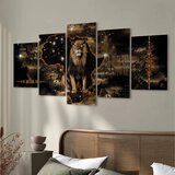  Slika - Golden Lion (5 Parts) Wide 200x100 Premium Print | shoptok.hr