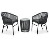 PVC 3-dijelni bistro set s jastucima od ratana antracit Cijene