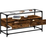 vidaXL TV ormarić sa staklenom površinom boja hrasta 98x35x51 cm drvo | shoptok.hr