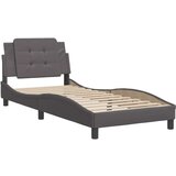  The Living Store Posteljni okvir z vzglavjem siv 100x200 cm umetno usnje - Posteljni Okvir, (21445856) | Shoptok.si
