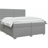  Boxspring krevet s madracem Svjetlosiva 200 x 200 cm Tkanina | shoptok.hr