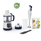 Tefal APARAT ZA PRIPRAVO HRANE ZA DOJENČKE YUMMY GOURMET EVOLUTIVE, HB55W430, MOČ 600 W, S PALIČNIM MEŠALNIKOM, DIZAJN 4-V-1 | Shoptok.si