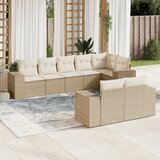  The Living Store Vrtna sedežna garnitura 8-delna z blazinami bež poli ratan - Vrtna Sedežna Garniture, (21476717) | Shoptok.si