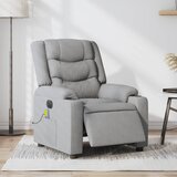 Električni masažni naslonjač od tkanine svjetlosivi | shoptok.hr