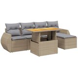 vidaXL 6-dijelni set vrtnih sofa s jastucima bež od poliratana | shoptok.hr