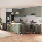 vidaXL Ograda za pse z vrati zložljiva 15 panelov črna 750 cm les | Shoptok.si