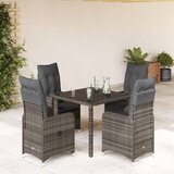  5-dijelni vrtni bistro set od poliratana s jastucima sivi | shoptok.hr