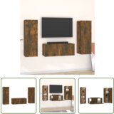The Living Store Komplet TV omaric 3-delni dimljen hrast konstruiran les - Komplet TV Omaric, (21738311) | Shoptok.si
