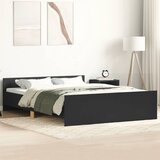  Okvir kreveta s uzglavljem i podnožjem crni 140 x 200 cm | Eponuda.com
