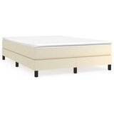 vidaXL Box spring postelja z vzmetnico krem 140x190 cm umetno usnje | Shoptok.si