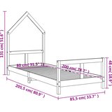  Okvir za dječji krevet crni 80 x 200 cm od masivne borovine | shoptok.hr