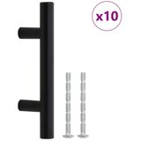  Ručke za ormarić 10 kom crne 64 mm od nehrđajućeg čelika | shoptok.hr