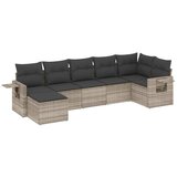 Maison Chic Seti vrtnega pohištva - Vrtna garnitura - Vrtni pohištvo set 7-delna z blazinami siv poli ratan, (21803245) | Shoptok.si