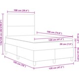  Krevet s box spring sustavom madracem i LED svjetlom bež 120 x 190 cm kordura tkanina | shoptok.hr