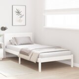 vidaXL Bela lesena postelja Bela Les 100 x 200 cm Vzdržljiva | Shoptok.si