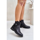 EVENTO Insulated ankle boots with flat heel with strap black Sabamessa | Eponuda.ba