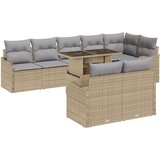  9-dijelni vrtni sofa set s jastučićima bež poli ratan 2-sjedalni vrtni sofa s jastučićima bež poli ratan | shoptok.hr