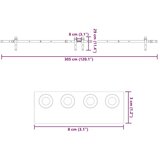  Komplet opreme za drsna vrata 305 cm jeklo črne barve, (22046705) | Shoptok.si