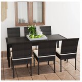 7-dijelni vrtni blagovaonski set od poliratana crni | shoptok.hr