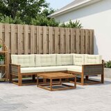  Set vanjskih sofa 5 pcs Prirodna i krem | Shoptok.si