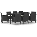 The Living Store Vrtna jedilna garnitura 9-delna z blazinami črn poli ratan - Vrtna Jedilna Garnitura, (21421709) | Shoptok.si