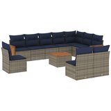 vidaXL 11-delni vrtni komplet sedežnih garnitur z blazinami siv poli ratan, (5000294469) | Shoptok.si