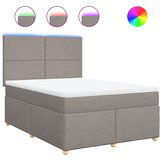 vidaXL Box spring postelja z vzmetnico taupe 140x190 cm blago, (21308844) | Shoptok.si
