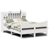 vidaXL Posteljni okvir brez vzmetnice bel 140x200 cm trdna borovina | Shoptok.si
