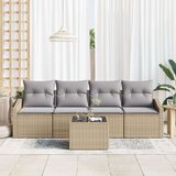  Set od 5 dijelova za vrtna sjedala s jastučićima bež poli ratana | shoptok.hr