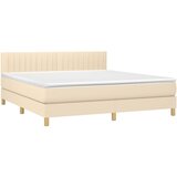  Krevet s oprugama i madracem krem 180x200 cm od tkanine | shoptok.hr