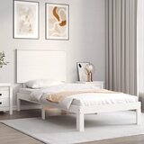 Maison Chic Posteljni okvir - Enojna postelja - Postelja za odrasle brez vzmetnice bel 100x200 cm trdna borovina-J6862, (21761179) | Shoptok.si