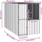  Kavez za ptice Antracit 165 x 318 x 200 cm Cinkani čelik | shoptok.hr