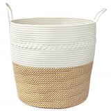  Košara za pohranu smeđe-bijela Ø 43 x 38 cm pamučna | shoptok.hr