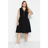 Trendyol Curve Plus Size Dress - Black - Skater Cene