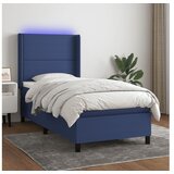 vidaXL Box spring postelja z vzmetnico LED modra 90x190 cm b | Shoptok.si