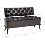 vidaXL Klop za shranjevanje z naslonjalom 110 cm črno umetno usnje | Shoptok.si