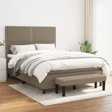 The Living Store Box spring postelja z vzmetnico taupe 140x190 cm blago - Box Spring Postelja, (21514275)