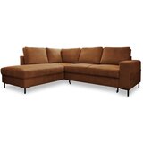 Miuform Oranžna/rjava raztegljiva kotna sedežna garnitura iz rebrastega žameta (levi kot) Lofty Lilly – | Shoptok.si