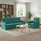  Set sofe 2 pcs Tirkizna Baršun - Tirkizna 1-sjedalni + 3-sjedalni (180 cm) | shoptok.hr