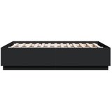 Okvir za krevet s LED svjetlima crni 120 x 190 cm drveni | shoptok.hr