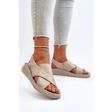 Zazoo Leather Wedge Sandals Black Morgan Cene