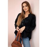 Kesi Włoski Cotton shirt blouse with hearts black Cijene