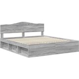  Konstrukcija postelje z vzglavjem Siva Sonoma 200 x 200 cm, (5000121048) | Shoptok.si
