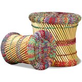 vidaXL Stolci od bambusa sa chindi detaljima 2 kom višebojni | shoptok.hr