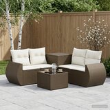  Set sofe 6 kom. Smeđa i krem bijela Poli Rattan i čelik | shoptok.hr