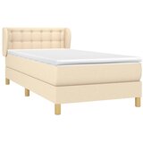  Krevet s oprugama i madracem krem 100 x 200 cm od tkanine | shoptok.hr