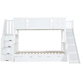 Lumor Otroška pogradna postelja 90x200 cm - z oknom - z otroškim toboganom - predali na kolesih,bela, (22068453) | Shoptok.si