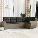 Maison Chic Seti vrtnega pohištva - Vrtna garnitura - Vrtni pohištvo set 5-delna z blazinami siv poli ratan, (21814164) | Shoptok.si