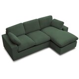 Bobochic Paris Zelena kotna sedežna garnitura iz rebrastega žameta Belair – | Shoptok.si