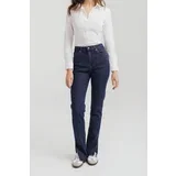 ženske slim fit farmerice sa visokim strukom i razrezom na nogavicama -model 229 256-.229-8226-00D0